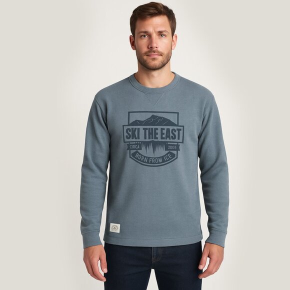 Ski The East Men's “Born From Ice” Waffle Knit Crewneck Shirt – Size Large - Picture 1 of 5